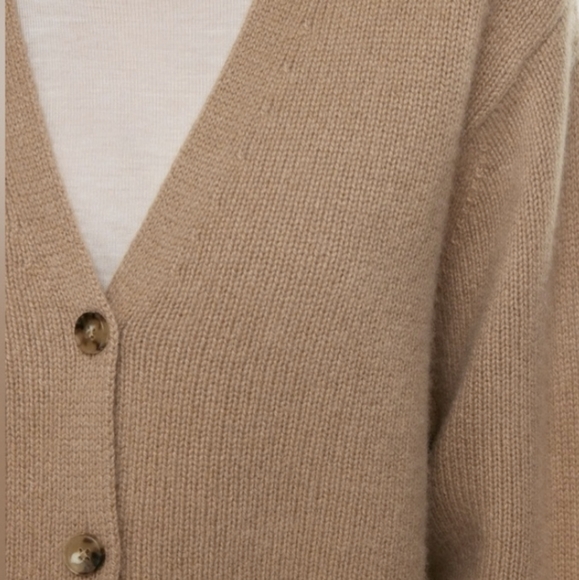 WILFRED Cashmere V-Neck Cardigan Sweater Saville Tan Brown ARITZIA S - Picture 5 of 11